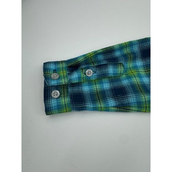 Marmot Kids XS Plaid Button-Down Shirt Blue & Green Cotton/Polyester Long Sleeve - Picture 8 of 10